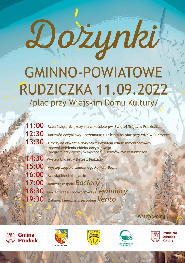 Gminno-powiatowe dożynki w Rudziczce - plakat